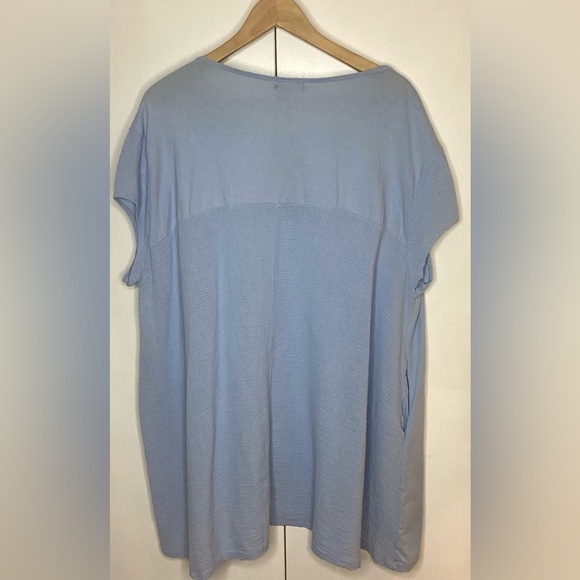 Made in Italy blue cotton blend short sleeves top. Small - Picture 2 of 14